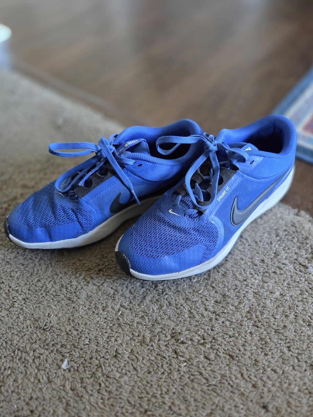 Nike Women's Royal Blue Athletic Running Shoes with Black Swoosh